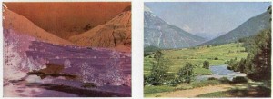 Früher Druck eines Agfacolor-Negativs mit zugehörigem Positiv (1939)